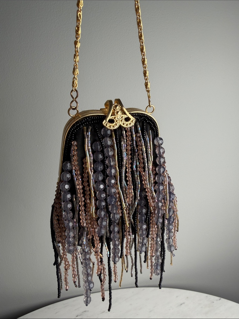 Fairycore Whimsical Mini Beaded Fringe Evening Bag-Vintage